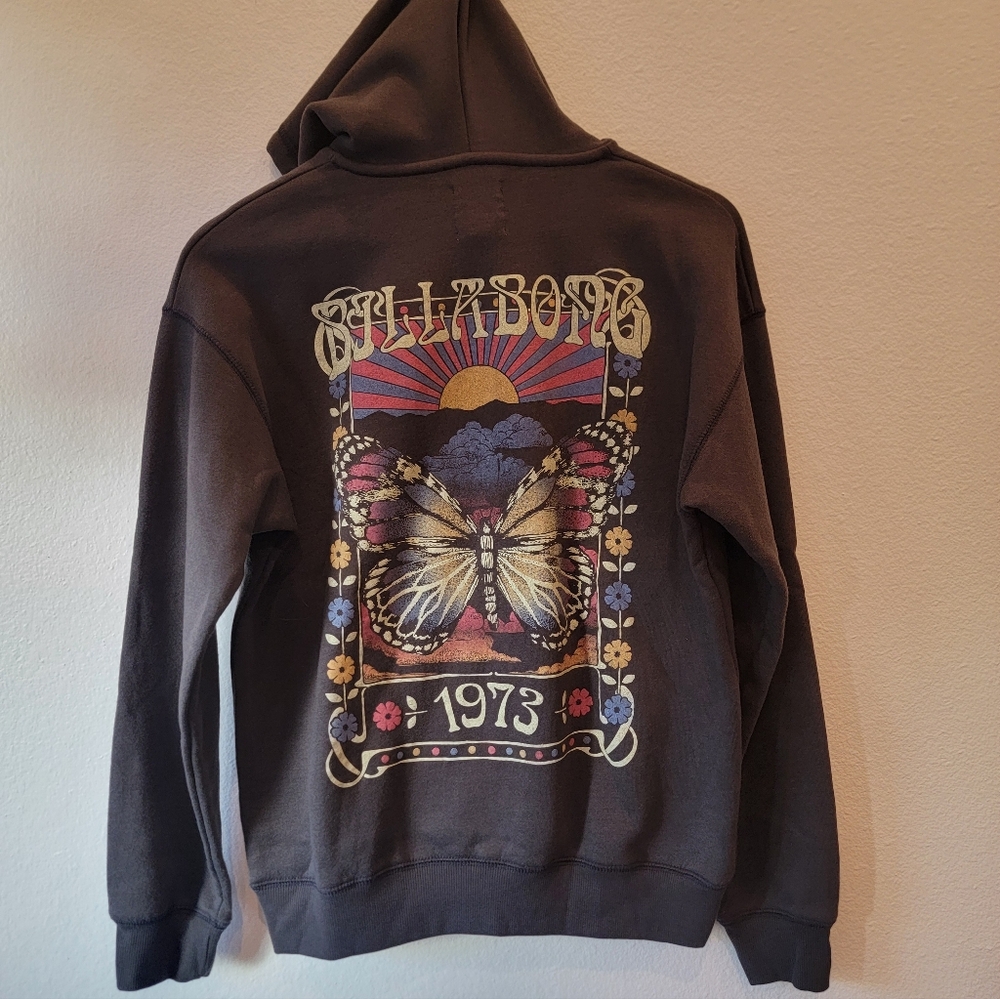 Billabong Women's Charcoal Graphic Hoodie